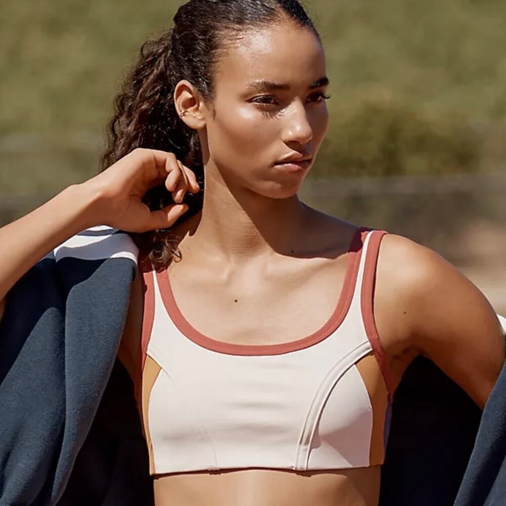 Live! Anthropologie Activewear Colorblocking Crop Top Sports Bra NEW NWT Medium